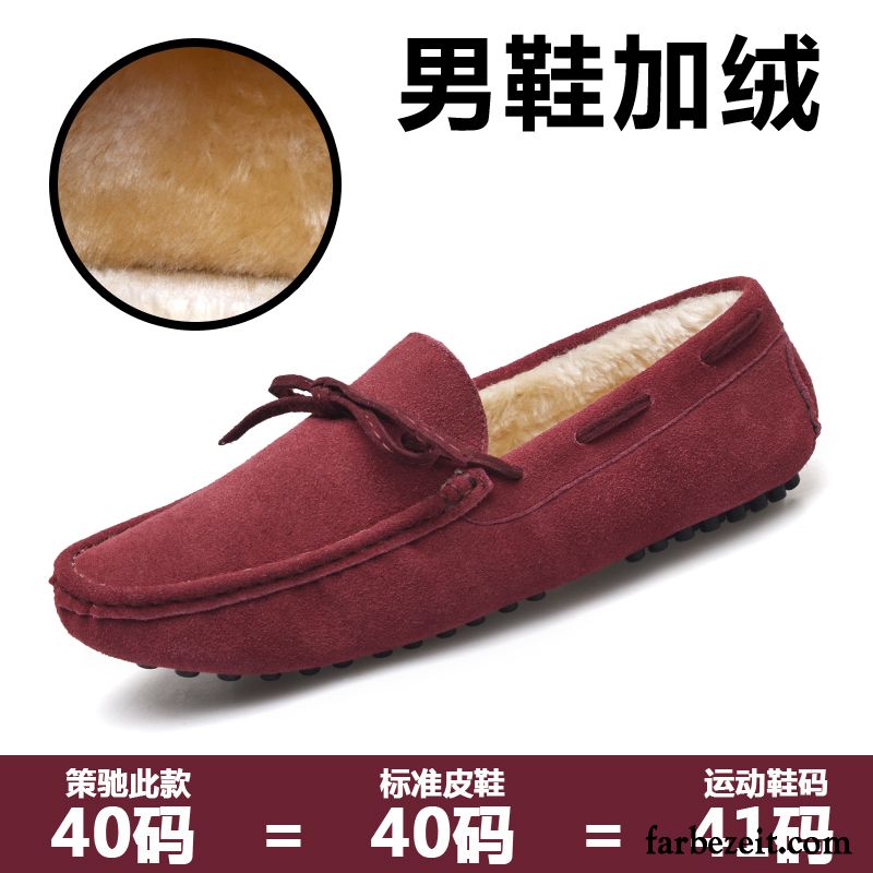 Mode Schuhe Herren Jugend Faul Trend Echtleder Feder Fahrschuhe Casual Allgleiches Sommer Gefrostet Günstig