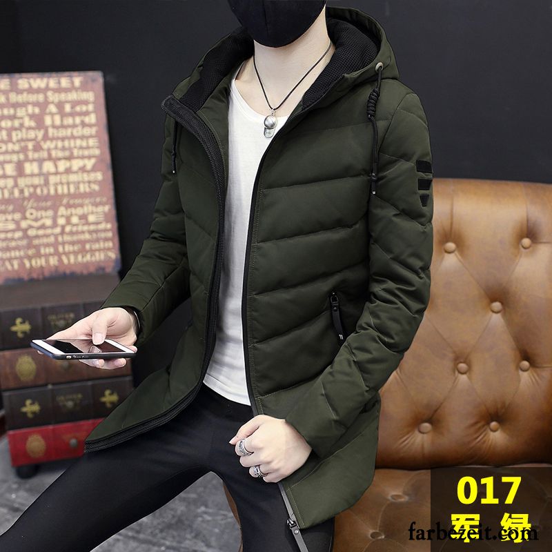 Mode Steppjacke Herren Daunenjacke Jugend Langer Abschnitt Winter Schlank Trend Überzieher Winterkleidung Neu Kaufen