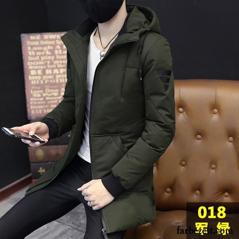 Mode Steppjacke Herren Daunenjacke Jugend Langer Abschnitt Winter Schlank Trend Überzieher Winterkleidung Neu Kaufen