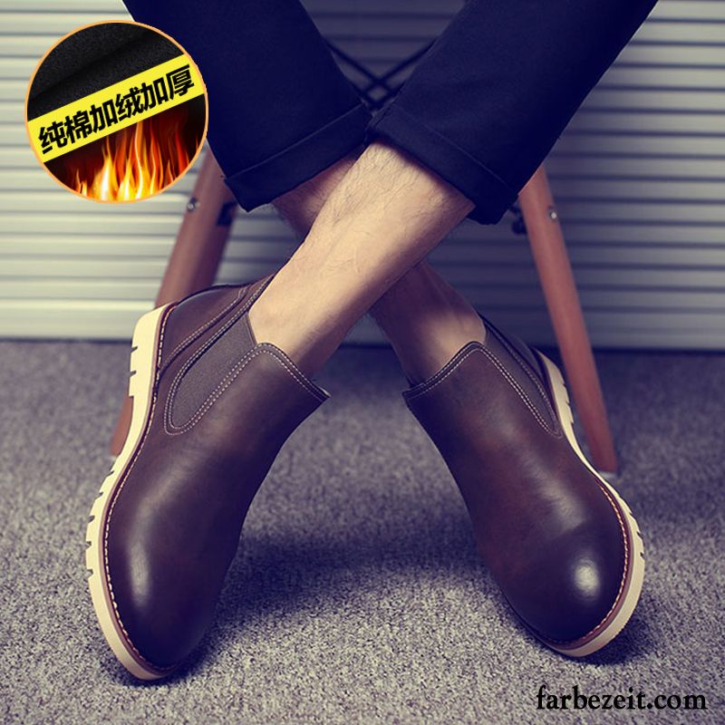 Mode Stiefeletten Herren Kurze Echtleder Hohe Retro Feder Schuhe Martin Stiehlt Sale