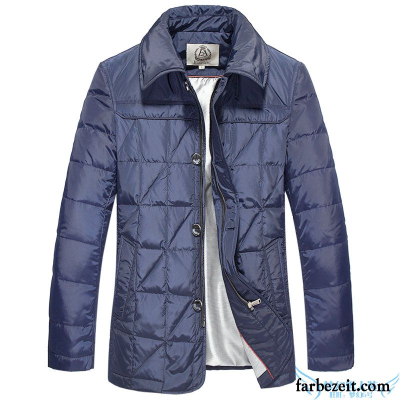 Mode Winterjacke Herren Gitter Neu Daunenjacke Schlank Große Größe Überzieher Winter Revers Rote Günstig