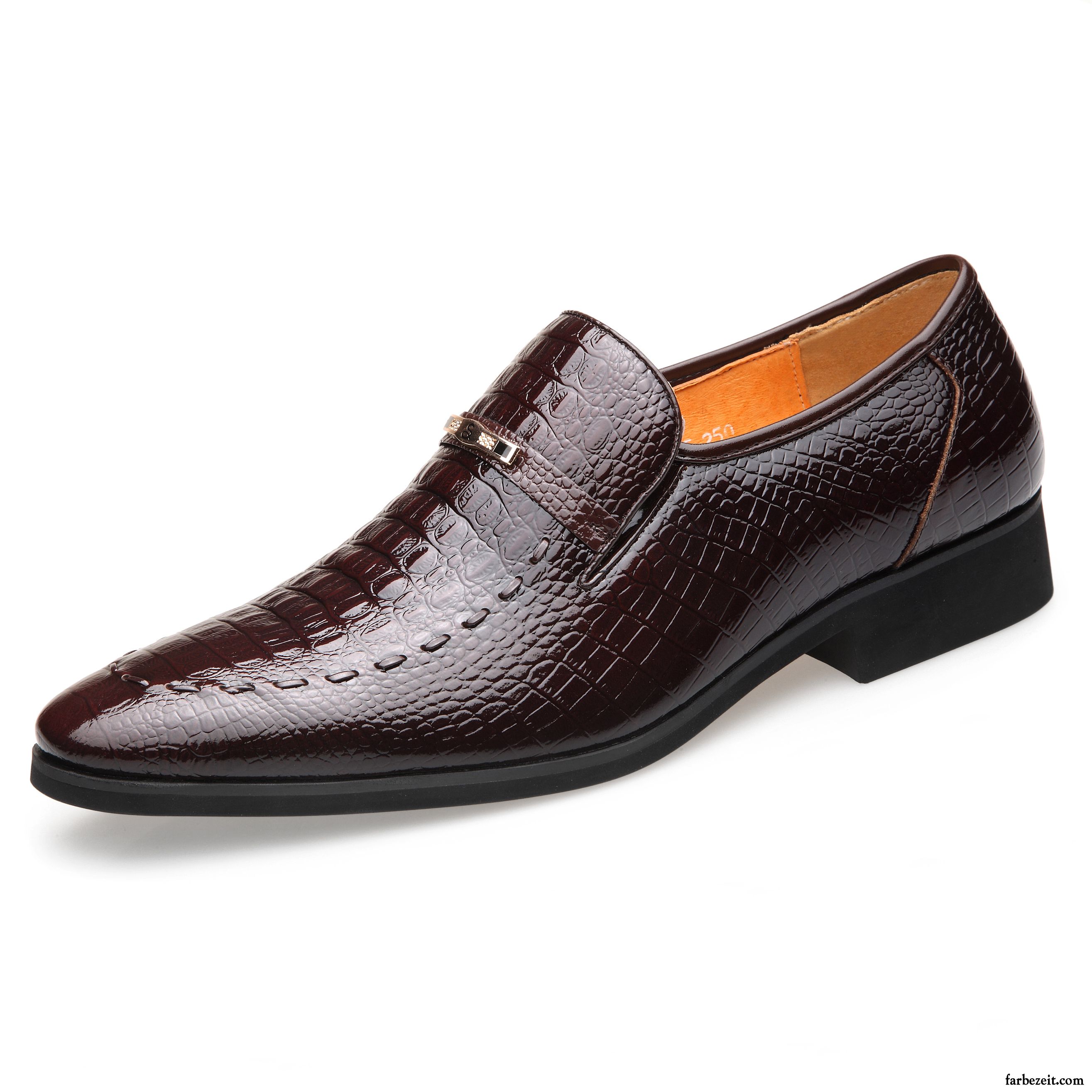 Moderne Leder Schuhe Herbst Schwarz Lederschue Casual England Hochzeit Schuhe Atmungsaktiv Geschäft Krokodil Spitze Echtleder Herren Günstig