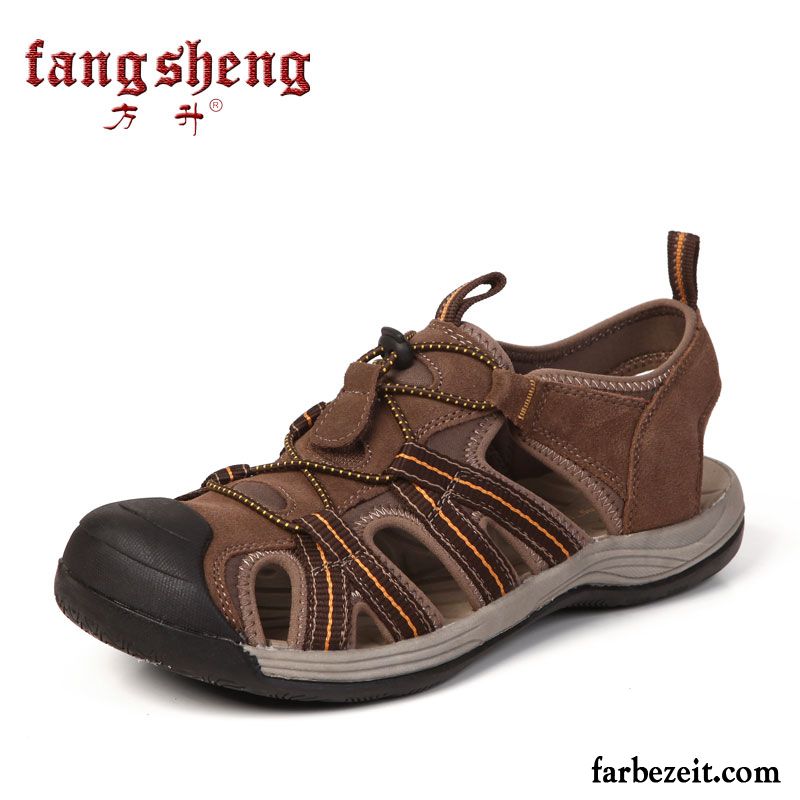 Männer Schwarz Sandalen Strand Sommer Draussen Schuhe England Herren Atmungsaktiv Casual Trend Jugend Mode Günstig