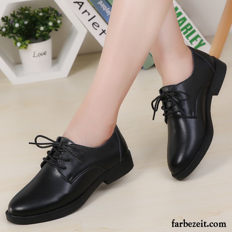 Offene Schuhe Damen Flache Echtleder Casual England Schnürschuhe Hochschule Wind Feder Lederschuhe Kaufen