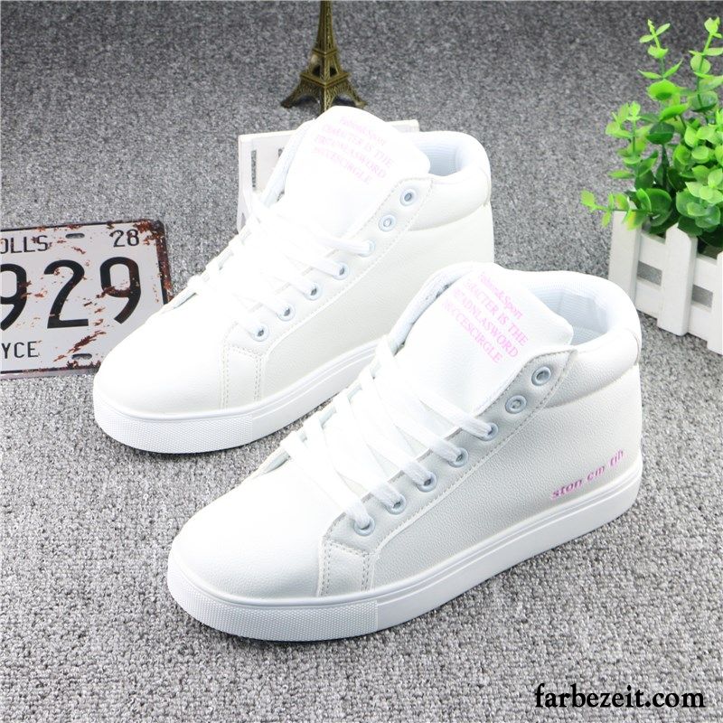 Offene Sportschuhe Damen Schnürung Sportschuhe Schüler Langschaft Weiß Casual Winter Herbst Flache Allgleiches Skaterschuhe Günstig