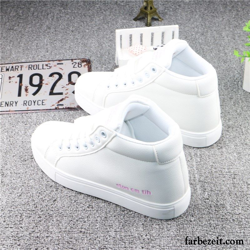 Offene Sportschuhe Damen Schnürung Sportschuhe Schüler Langschaft Weiß Casual Winter Herbst Flache Allgleiches Skaterschuhe Günstig