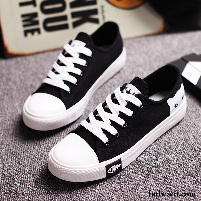 Online Shop Schuhe Damen Schüler Feder Schuhe Flache Casual Tuch Schuhe Schwarz Schnürung Skaterschuhe Allgleiches Günstig