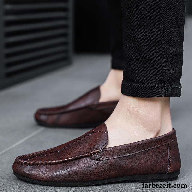 Plateauschuhe Herren Trend Faul Neue Herbst England Rot Casual Lederschue Persönlichkeit Schuhe Allgleiches