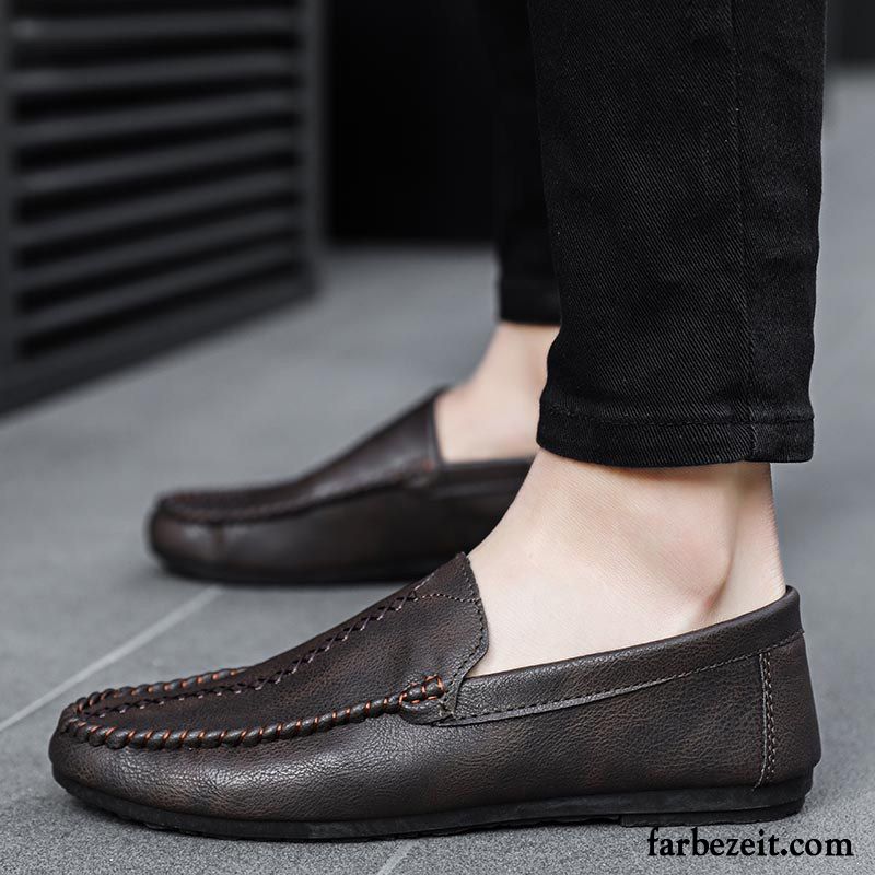 Plateauschuhe Herren Trend Faul Neue Herbst England Rot Casual Lederschue Persönlichkeit Schuhe Allgleiches