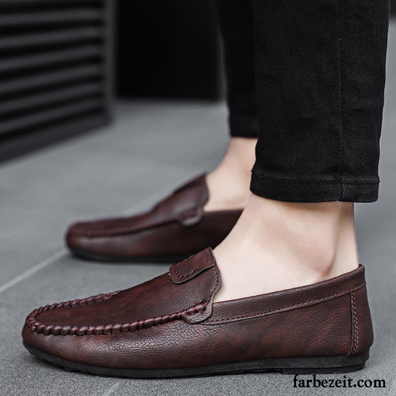 Plateauschuhe Herren Trend Faul Neue Herbst England Rot Casual Lederschue Persönlichkeit Schuhe Allgleiches