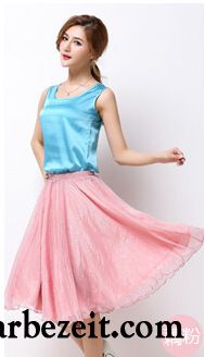 Plissierter Rock Schwarz Groß Strand Golden Damen Chiffon Langer Abschnitt Falten Sommer Günstig