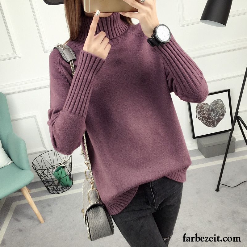 Pullover Damen Weiß Allgleiches Neu Winter Lose Verdickung Lange Ärmel Herbst Strickwaren Pullover Kaufen