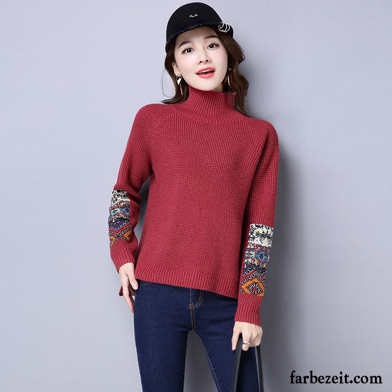 Pullover Grün Damen Unteres Hemd Große Größe Rollkragen Lange Ärmel Kurzer Absatz Winter Stricken Trend Pullovers Herbst Verdickung Günstig