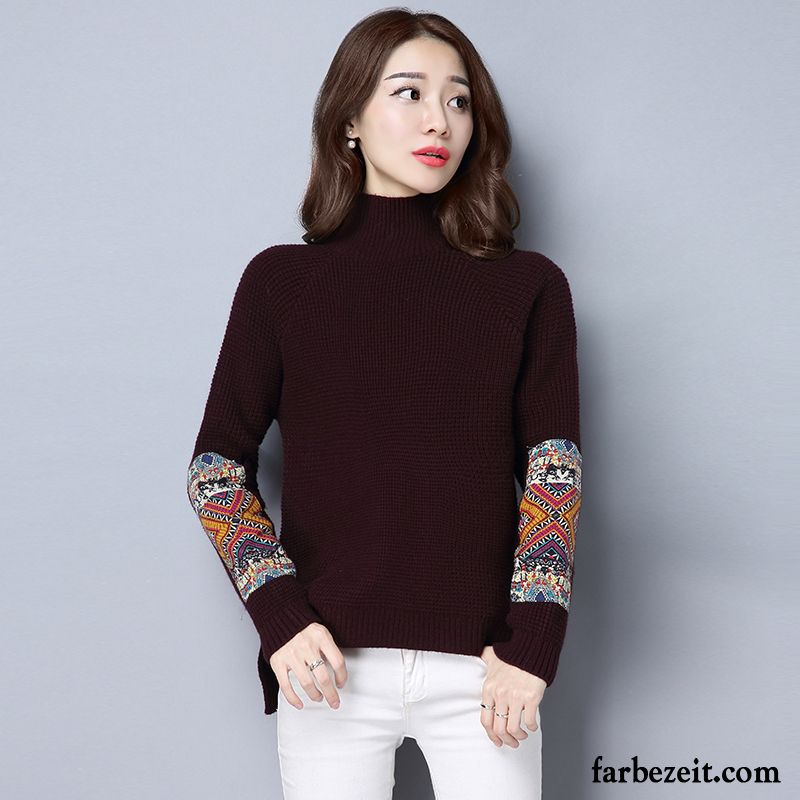 Pullover Grün Damen Unteres Hemd Große Größe Rollkragen Lange Ärmel Kurzer Absatz Winter Stricken Trend Pullovers Herbst Verdickung Günstig