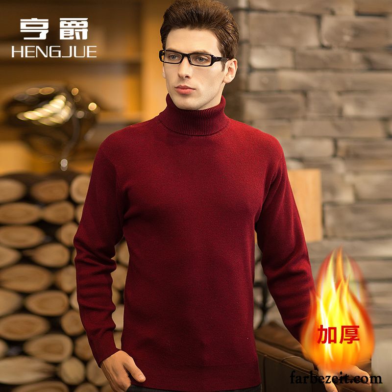 Pullover Kaschmir Herren Dünn Trend Große Größe Strickwaren Rollkragen Wollpullover Rein Winter Verdickung Herbst Sale