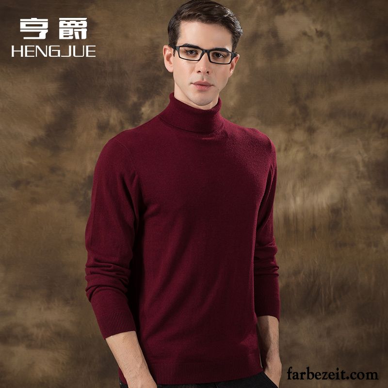 Pullover Kaschmir Herren Dünn Trend Große Größe Strickwaren Rollkragen Wollpullover Rein Winter Verdickung Herbst Sale