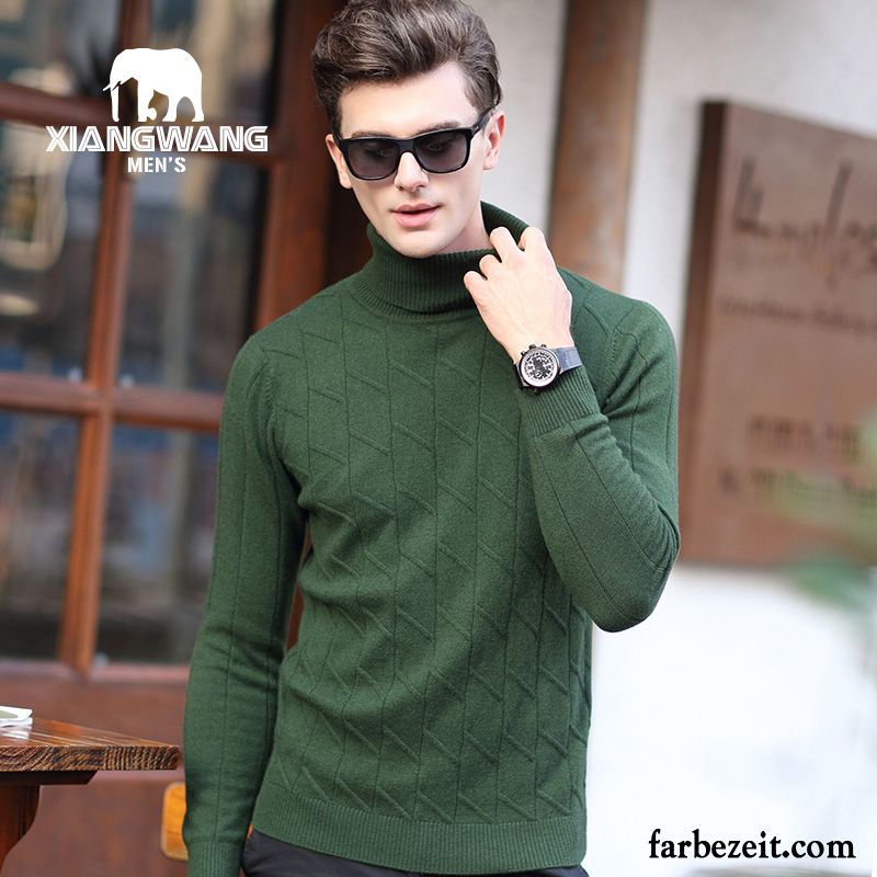 Pullover Schalkragen Herren Stricken Jugend Schlank Wollpullover Rein Verdickung Wolle Kaufen