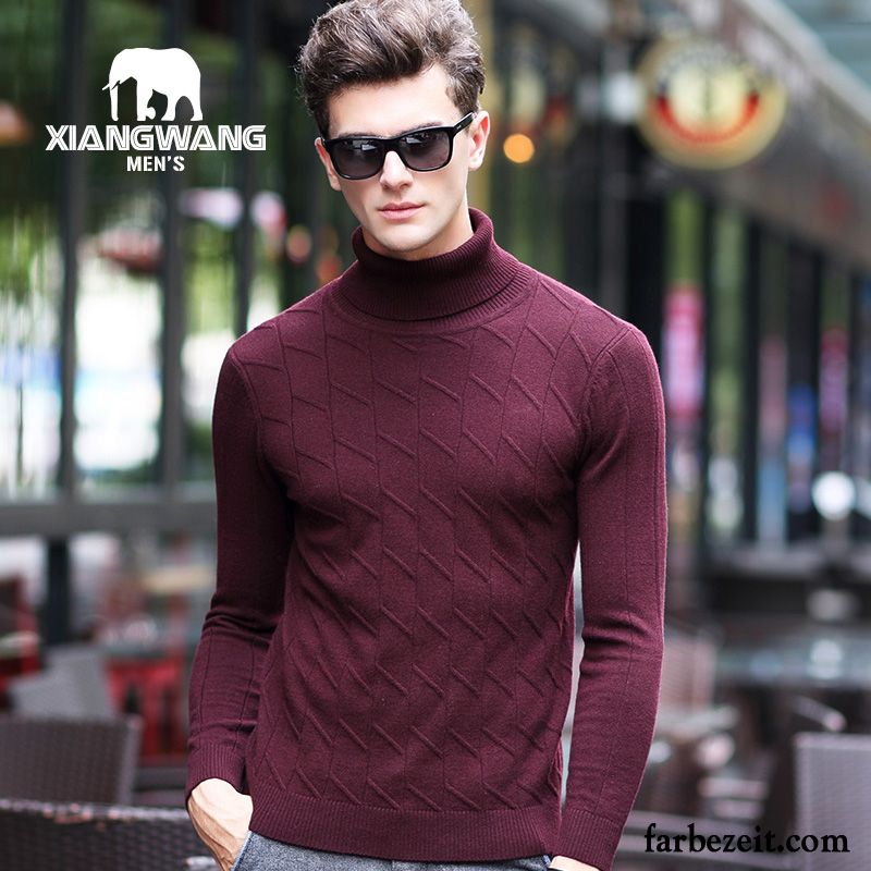 Pullover Schalkragen Herren Stricken Jugend Schlank Wollpullover Rein Verdickung Wolle Kaufen