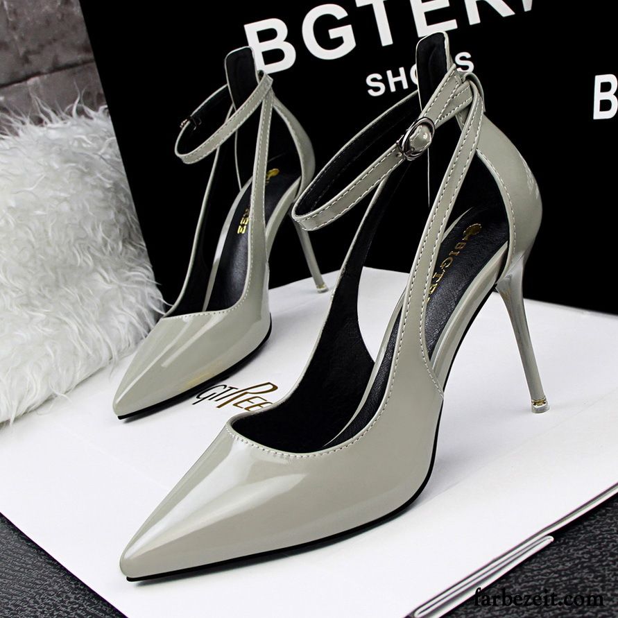 Pumps Beige Riemchen Schnürschuhe Hohl Dünne Fersen Feder Pumps Neue Sexy Beruf Spitze Damen Kaufen