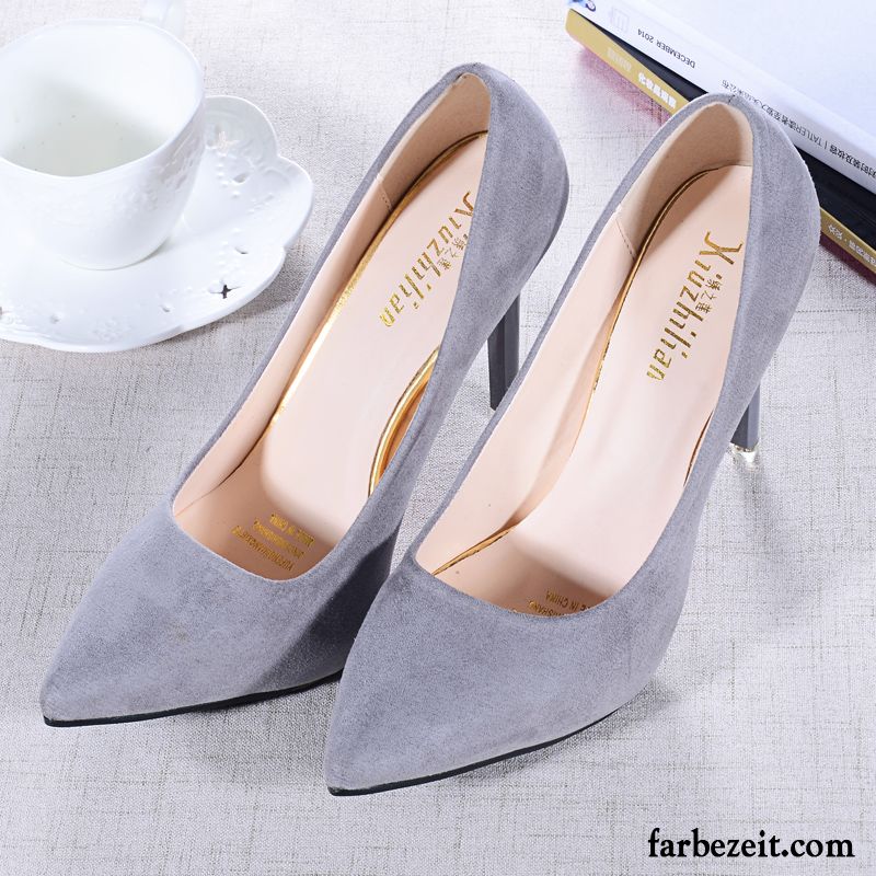 Pumps Silber Riemchen Neue Allgleiches Mode Damen Dünne Fersen Wildleder Spitze Schwarz Schnürschuhe Beruf Pumps Hochzeit Schuhe Rabatt