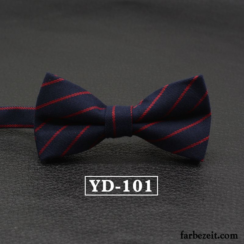 Querbinder Fliege Herren Bowknot Baumwolle Streifen Verheiratet Stoff England Grau