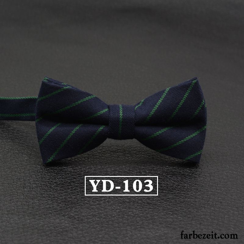 Querbinder Fliege Herren Bowknot Baumwolle Streifen Verheiratet Stoff England Grau