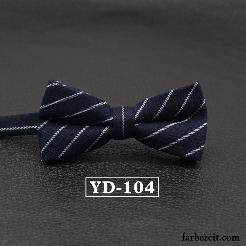 Querbinder Fliege Herren Bowknot Baumwolle Streifen Verheiratet Stoff England Grau