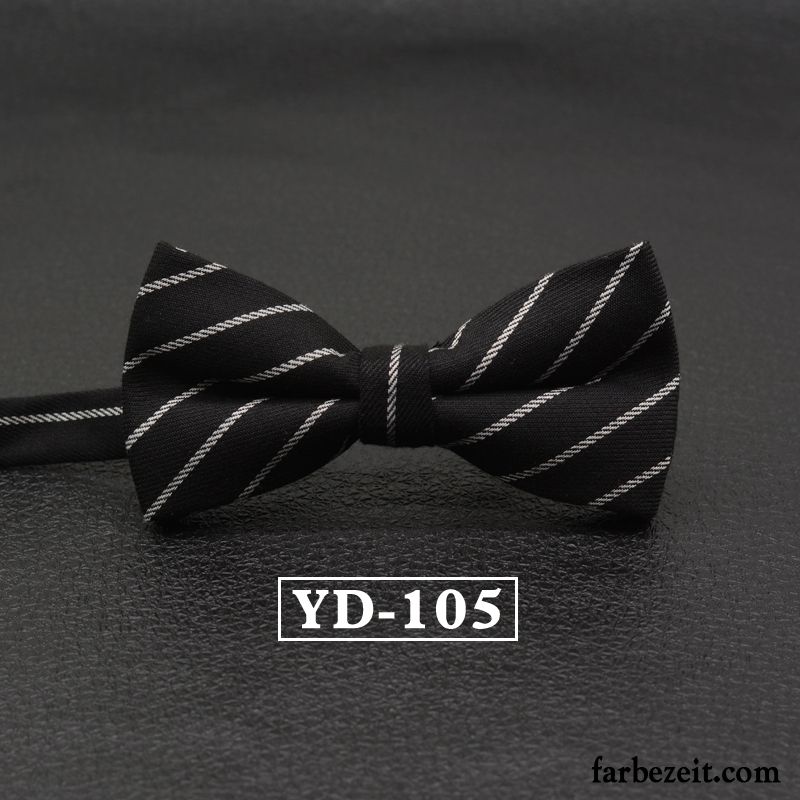 Querbinder Fliege Herren Bowknot Baumwolle Streifen Verheiratet Stoff England Grau