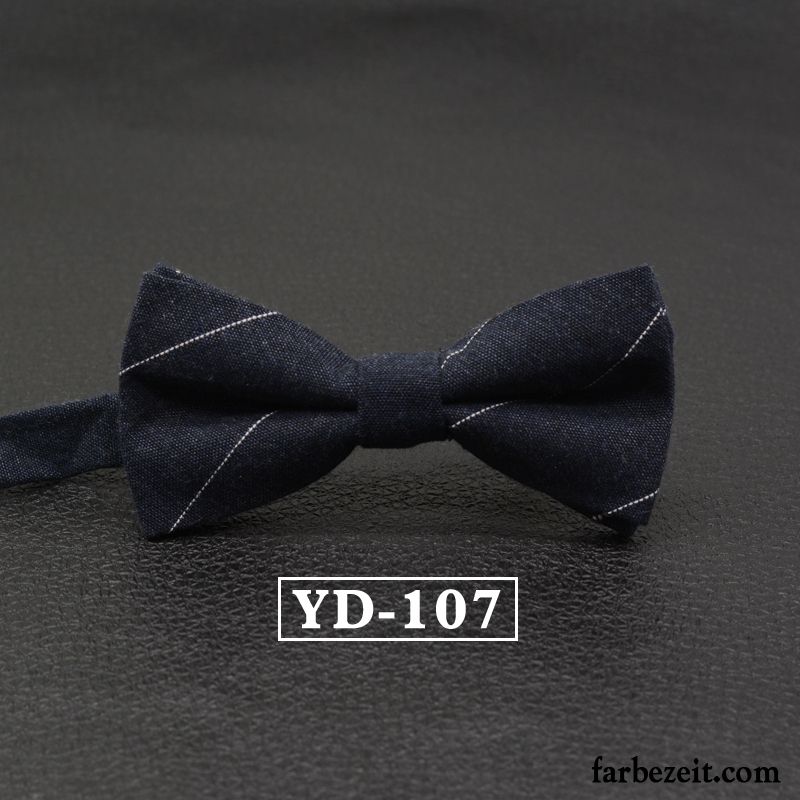 Querbinder Fliege Herren Bowknot Baumwolle Streifen Verheiratet Stoff England Grau