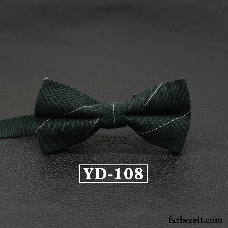 Querbinder Fliege Herren Bowknot Baumwolle Streifen Verheiratet Stoff England Grau