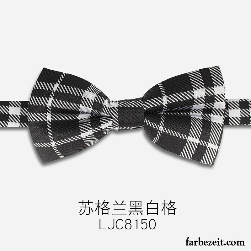 Querbinder Fliege Herren Bowknot Bräutigam Gastgeber Trend Verheiratet Blumen Schwarz