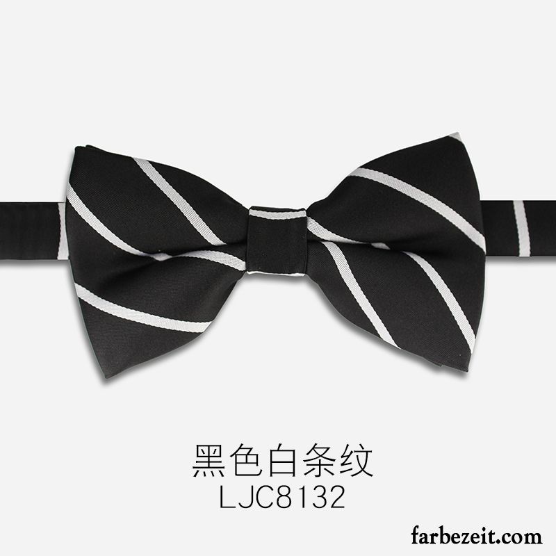 Querbinder Fliege Herren Bowknot Bräutigam Gastgeber Trend Verheiratet Blumen Schwarz