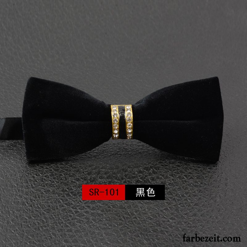 Querbinder Fliege Herren Bowknot Damen Formelle Kleidung Verheiratet Seide Einfarbig Schwarz