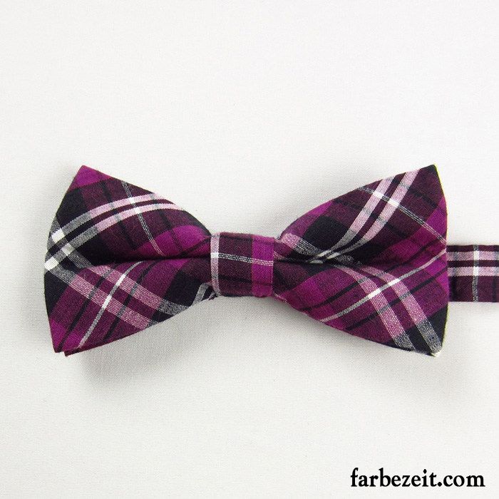 Querbinder Fliege Herren England Bowknot Mini Damen Bräutigam Verheiratet Purpur Lila Rot