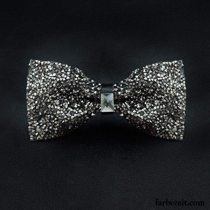 Querbinder Fliege Herren Formelle Kleidung Persönlichkeit Mode Bräutigam Strass Bowknot Gold