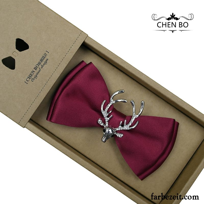 Querbinder Fliege Herren Hemd Trauzeugen Verheiratet Seide Bowknot Bräutigam Blau Schwarz Rot