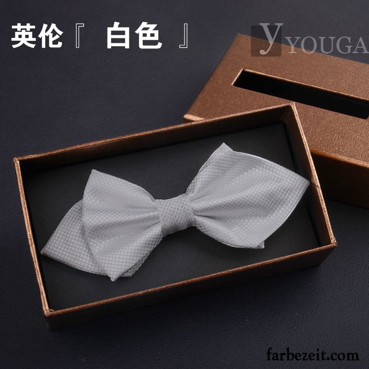 Querbinder Fliege Herren Trauzeugen Geschenkbox Verheiratet Bowknot England Bräutigam Schwarz