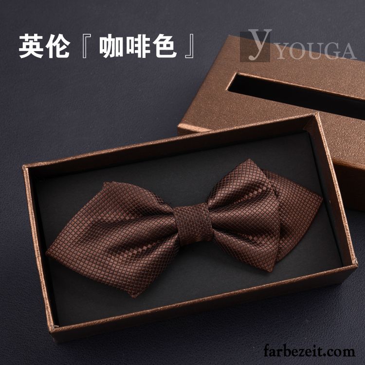 Querbinder Fliege Herren Trauzeugen Geschenkbox Verheiratet Bowknot England Bräutigam Schwarz