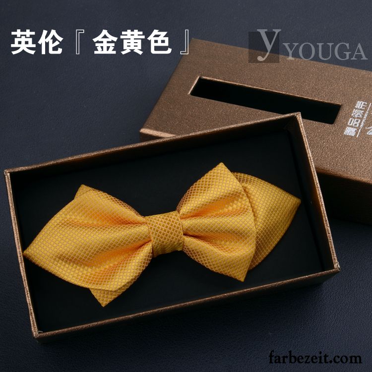 Querbinder Fliege Herren Trauzeugen Geschenkbox Verheiratet Bowknot England Bräutigam Schwarz