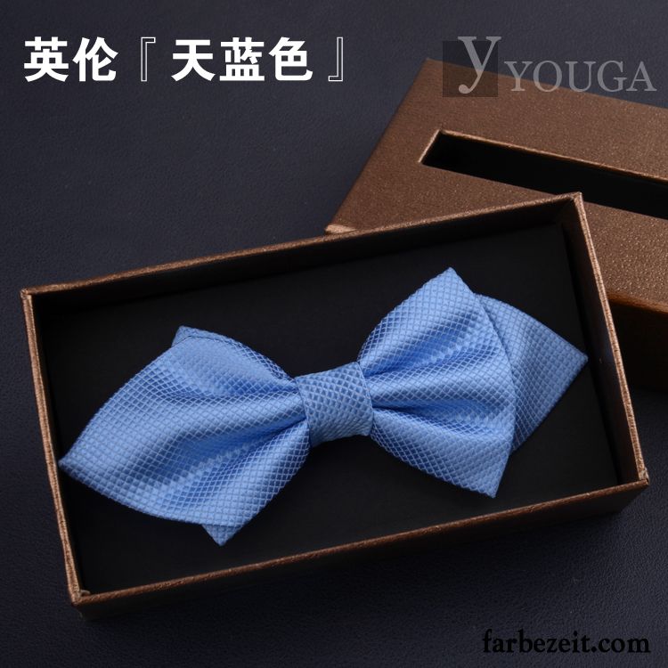 Querbinder Fliege Herren Trauzeugen Geschenkbox Verheiratet Bowknot England Bräutigam Schwarz