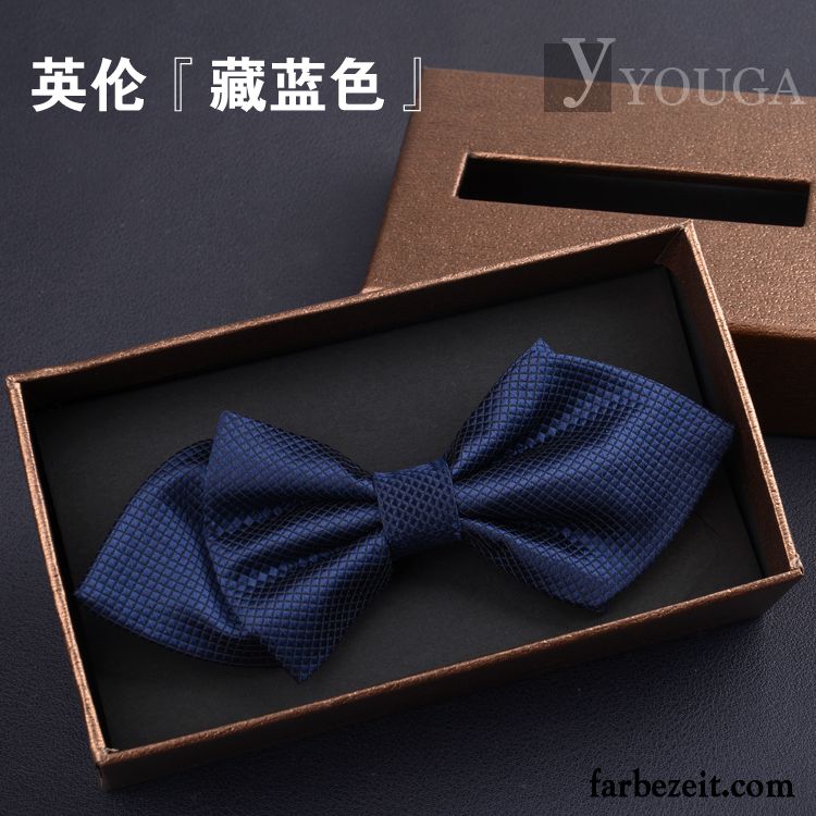 Querbinder Fliege Herren Trauzeugen Geschenkbox Verheiratet Bowknot England Bräutigam Schwarz