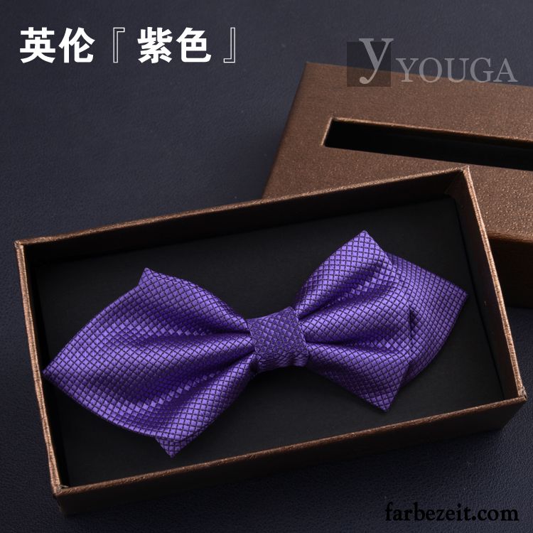 Querbinder Fliege Herren Trauzeugen Geschenkbox Verheiratet Bowknot England Bräutigam Schwarz