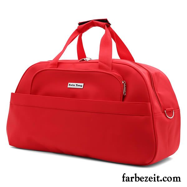 Reisetasche Damen Geschäftsreise Reisen Kurz Große Kapazität Gepäcktasche Echt Rot