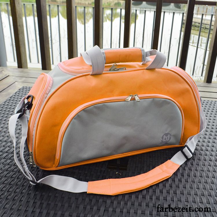 Reisetasche Damen Schwimmen Wasserdicht Fitness Spezial Orange Sandfarben