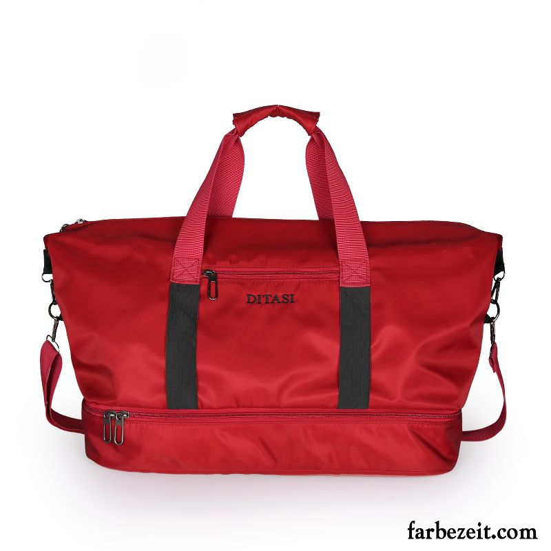 Reisetasche Damen Sport Gepäcktasche Fitness Große Kapazität Reisen Geschäftsreise Rot