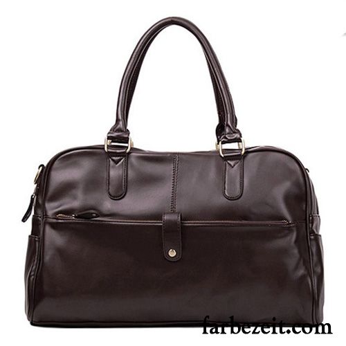 Reisetasche Herren Business Umhängetasche Reisen Handtasche Trend Leder Schwarz