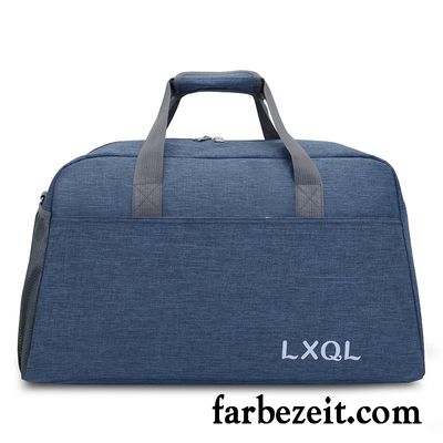 Reisetasche Herren Geschäftsreise Gepäcktasche Leinwand Reisen Groß Große Kapazität Blau