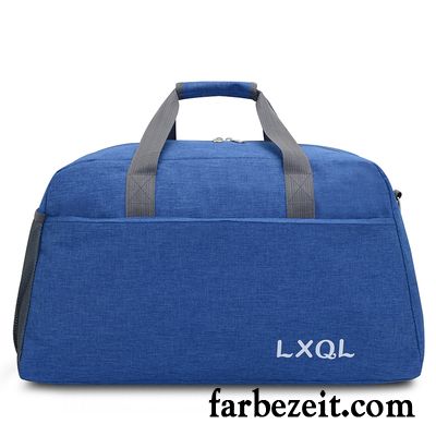 Reisetasche Herren Geschäftsreise Gepäcktasche Leinwand Reisen Groß Große Kapazität Blau