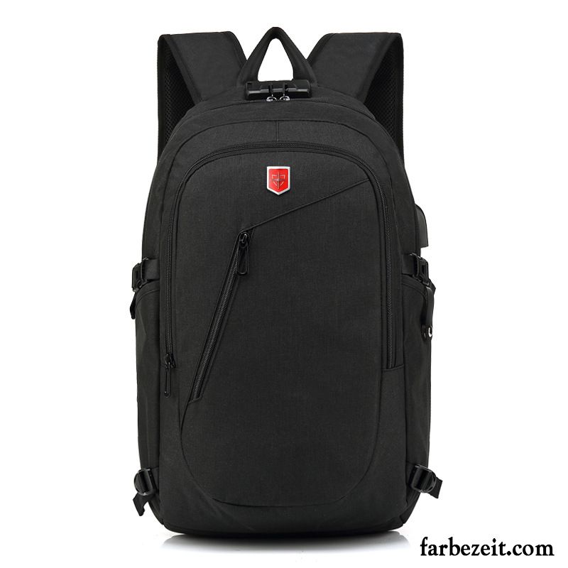 Reisetasche Herren Reisen Student Computer Tasche Rucksack Leinwand Mode Grau