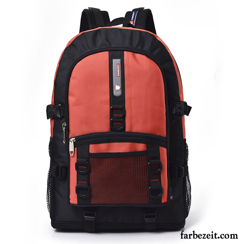 Reisetasche Herren Rucksack Gepäcktasche Große Kapazität Schultasche Damen Student Orange